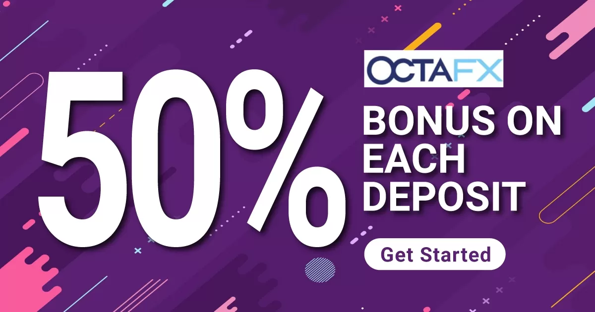 50% OctaFX Deposit Bonus on each Deposit